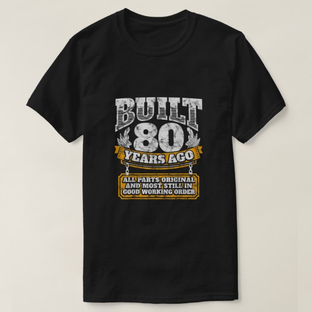 Camiseta Funny 80th Birthday B Day Gift Saying Age 80 Year  (Frente do Design)