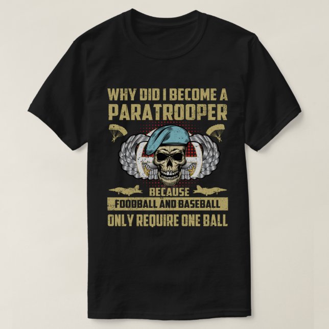 Camiseta Funny 82nd 101st Airborne Paratrooper Military (Frente do Design)