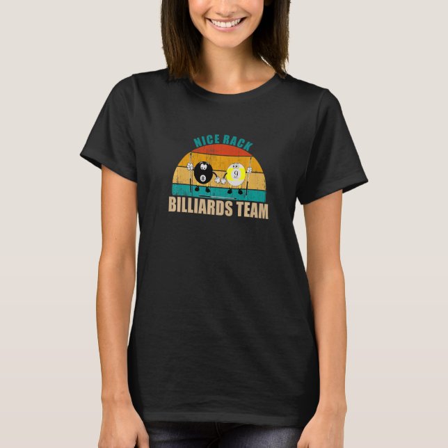 Camiseta Funny 8 9 Ball Billiards Team Nice Rack Billiards  (Frente)