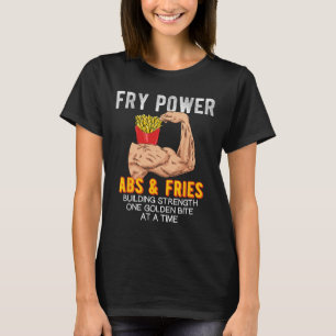 Camiseta Funny Abs Exerce Fries Franceses Construção Muscul