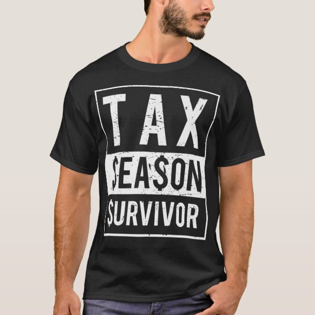 Camiseta Funny Accountant Tax Season Survivor Premium  (Frente)