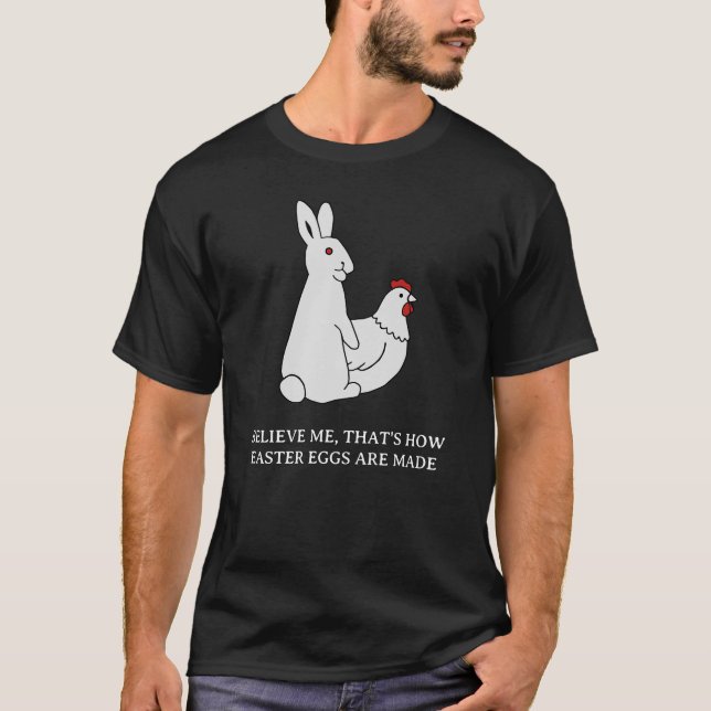 Camiseta Funny Adult Easter Bunny Made Eggs Humor (Frente)