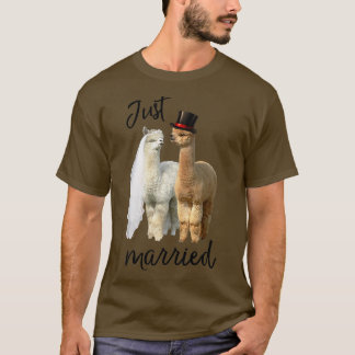 Camiseta Funny Alpaca Bride e Casamento de noivos