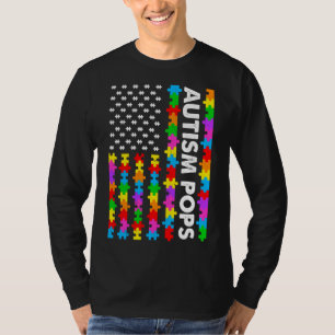 Camiseta Funny American Flag Autism Pop Autismo Consciência