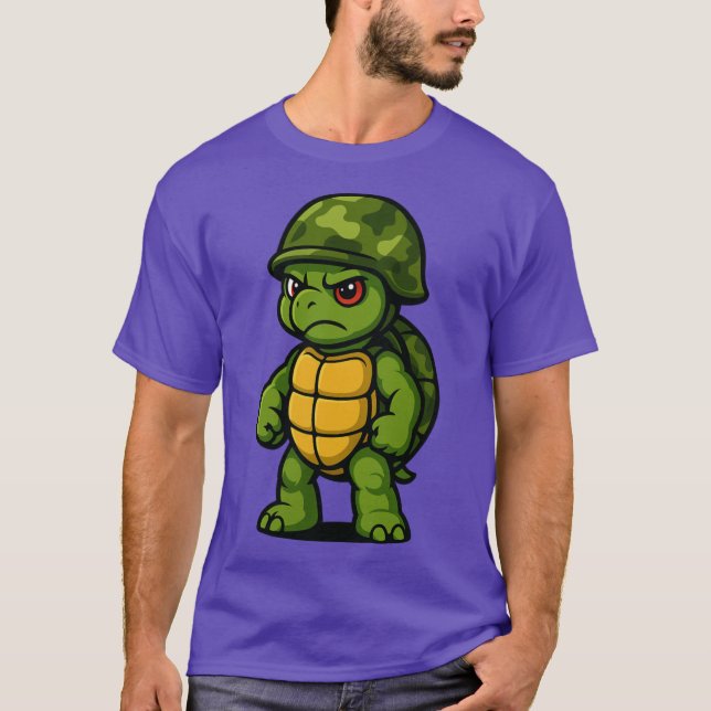Camiseta Funny Angry Armyurtle Soldier retro (Frente)