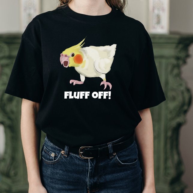 Camiseta Funny Angry Lutino Cockatiel Fluff Off Pet Parrot  (Criador carregado)