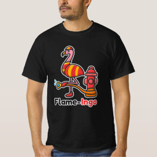 Camiseta Funny Animal Fire Department Flamingo