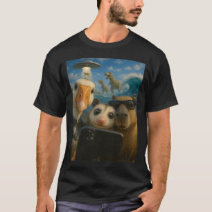 Camiseta Funny Animal Selfie Goose Capybara Possum