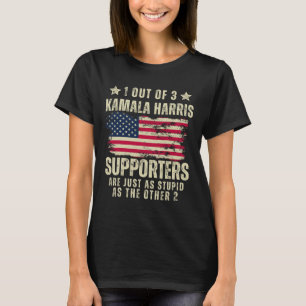 Camiseta Funny Anti Kamala Harris Piada estúpida bandeira a