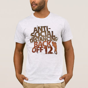 Camiseta Funny Anti-Social Distancing Off 12 Pés Tipo