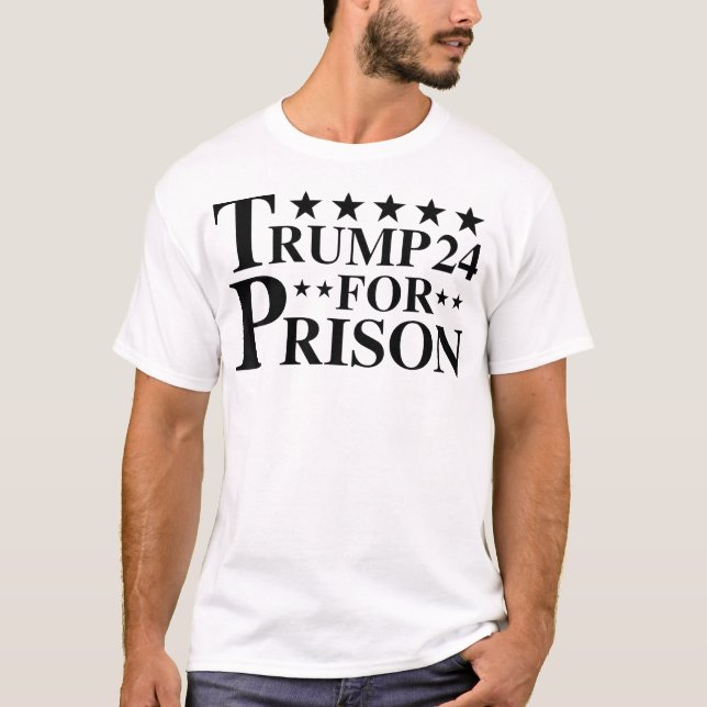 Camiseta Funny Anti Trump Para A Prisão 2024 4 De Julho (Frente)