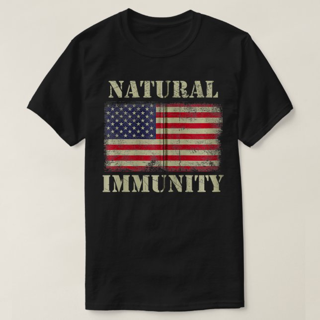 Camiseta Funny Anti Vaccine Natural Immunity Medical Freedo (Frente do Design)