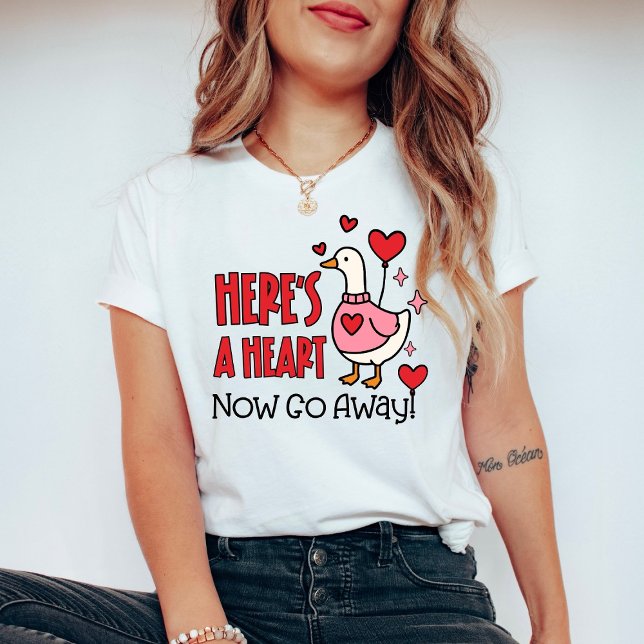 Camiseta Funny Anti-Valentine Goose Heart Balloon (Criador carregado)