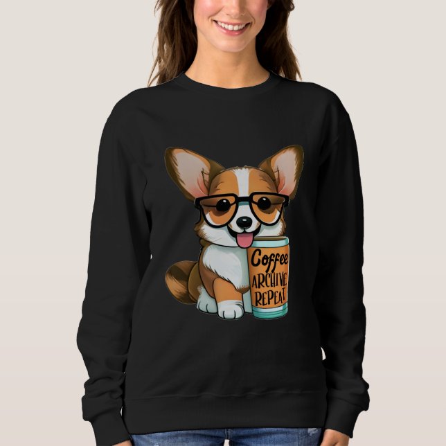 Camiseta Funny Archivist Coffee Lover Corgi Owner Archive R (Frente)