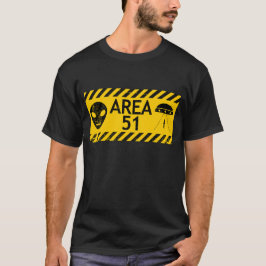 Camiseta Funny Area 51 Alien Warning Sign Design Humor Tee