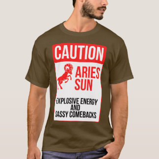 Camiseta Funny Aries Zodiac Sinal Causa Aries Sun Explosive