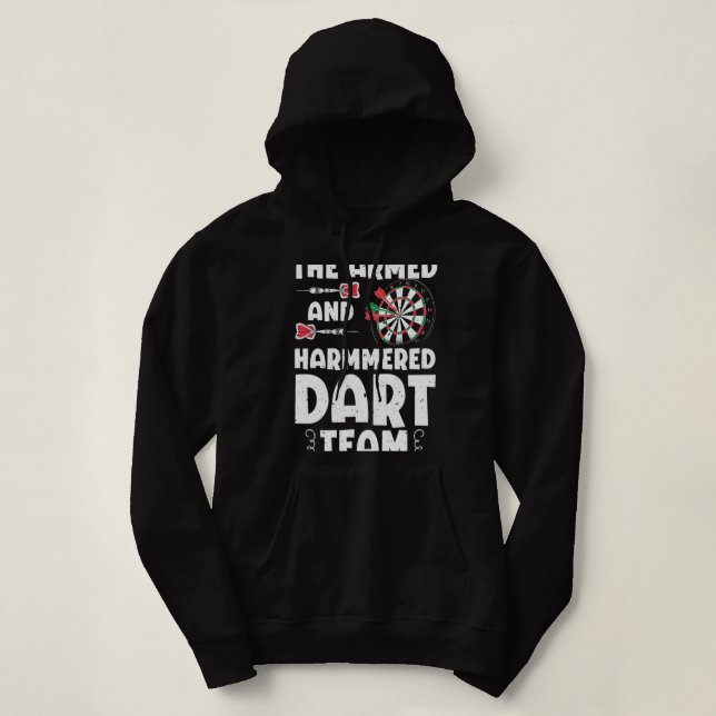 Camiseta Funny Armed E Hammered Dart Team Cita Jogos De (Frente do Design)