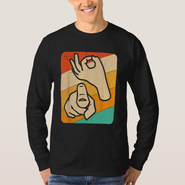 Camiseta Funny ASL American Sign Language, (Explícita) Nove (Frente)