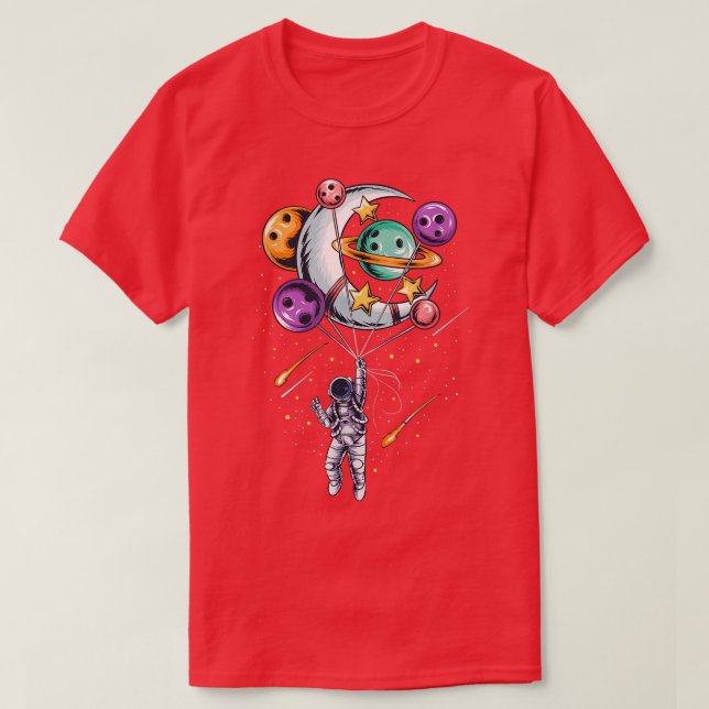 Camiseta Funny Astronaut Planets Moon With Hand space  (Frente do Design)