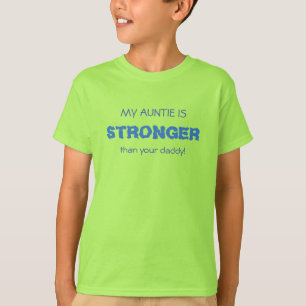 Camiseta Funny AUNTIE STRONGER azul