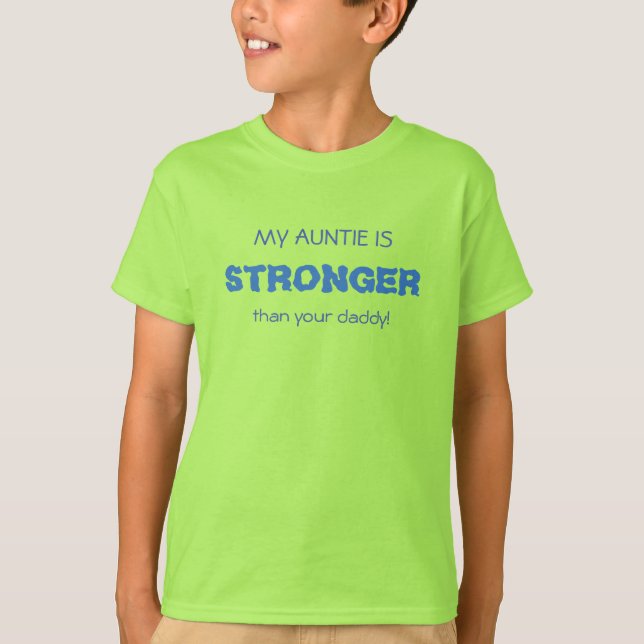 Camiseta Funny AUNTIE STRONGER azul (Frente)
