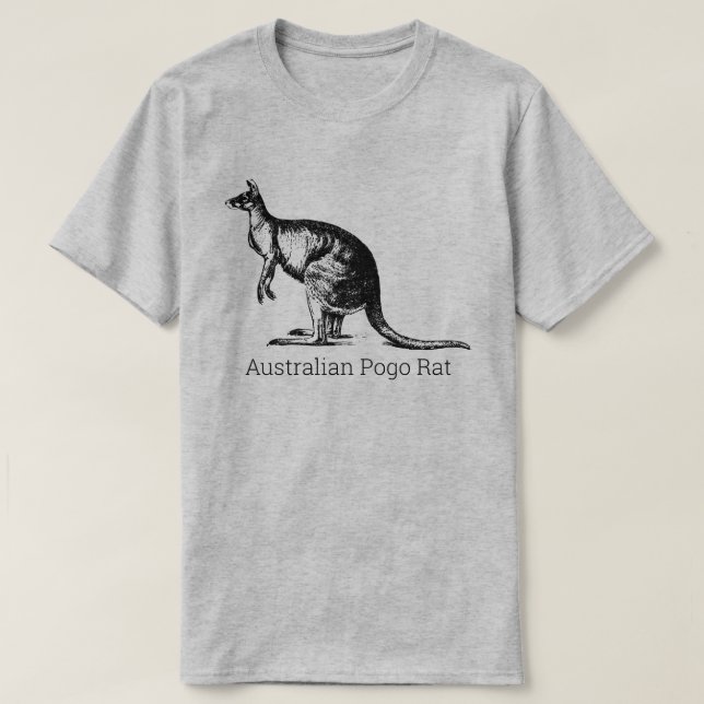 Camiseta Funny AUSTRALIANA POGO RAT Kangaroo (Frente do Design)