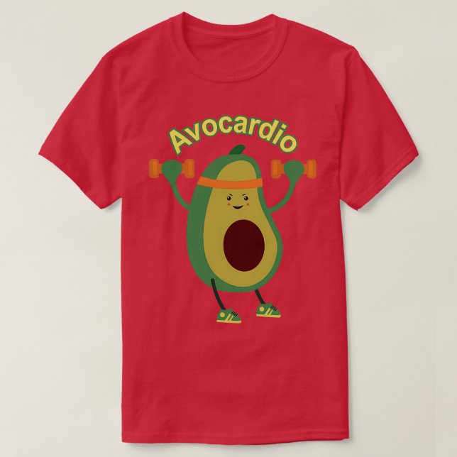 Camiseta Funny Avocado Surfing 5 1 (Frente do Design)