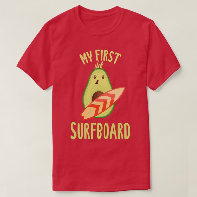 Camiseta Funny Avocado Surfing giffe para surf de amante (Frente do Design)