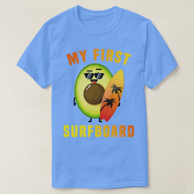 Camiseta Funny Avocado Surfing presentes para o amante do s (Frente do Design)