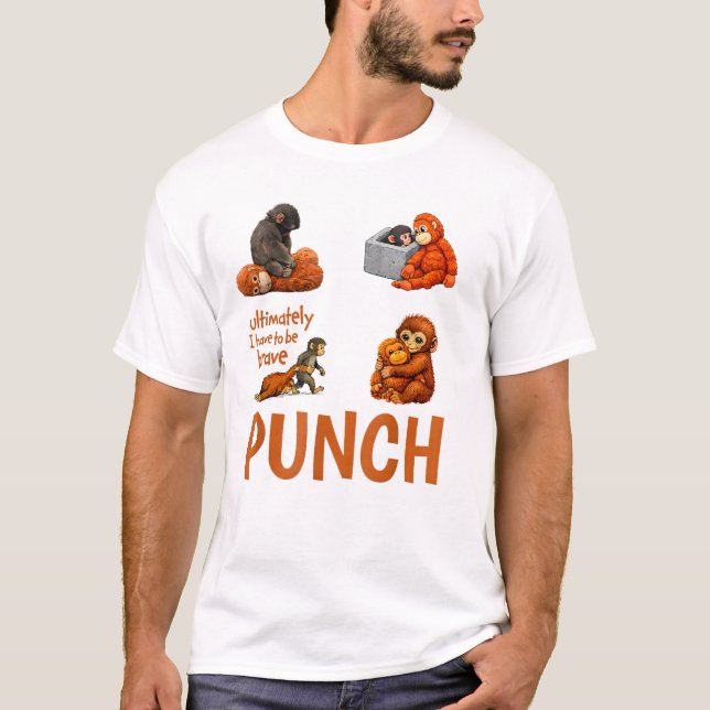 Camiseta Funny Baby Monkey Punch Cute Primate Humor (Frente)