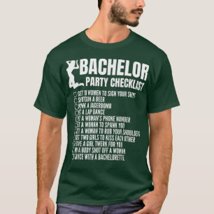 Camiseta Funny Bachelor Party Checklist For Wedding Party M