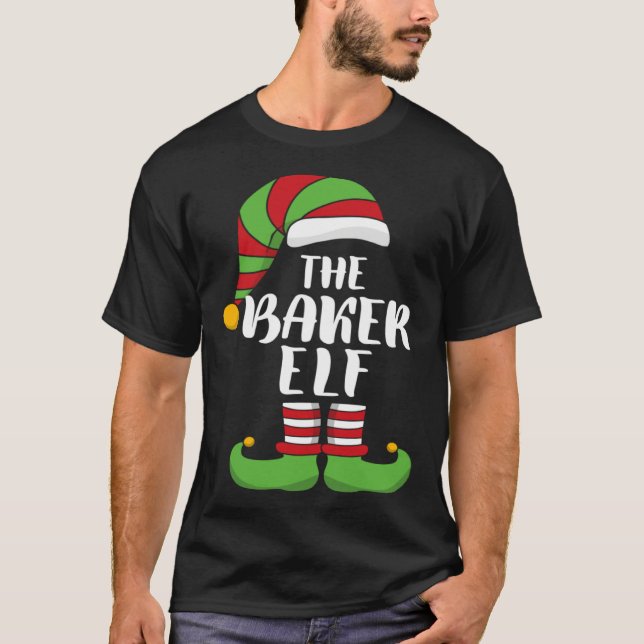 Camiseta Funny Baker Elf Christmas Santa Helpers (Frente)