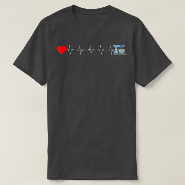 Camiseta Funny Baker Heartbeat Batendo Sobre Mier Bakery (Frente do Design)
