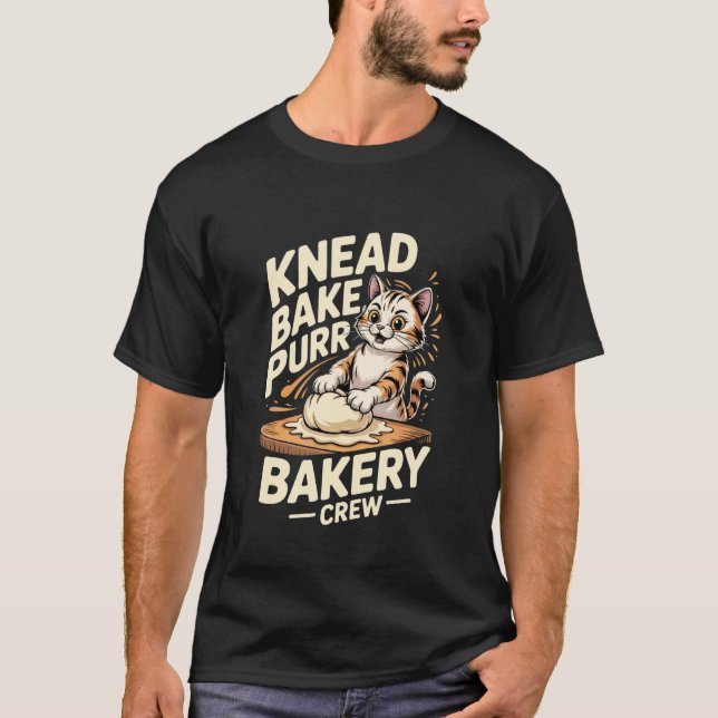 Camiseta Funny Baking Crew Pastry Chef Cat Biscuits Bakery (Frente)