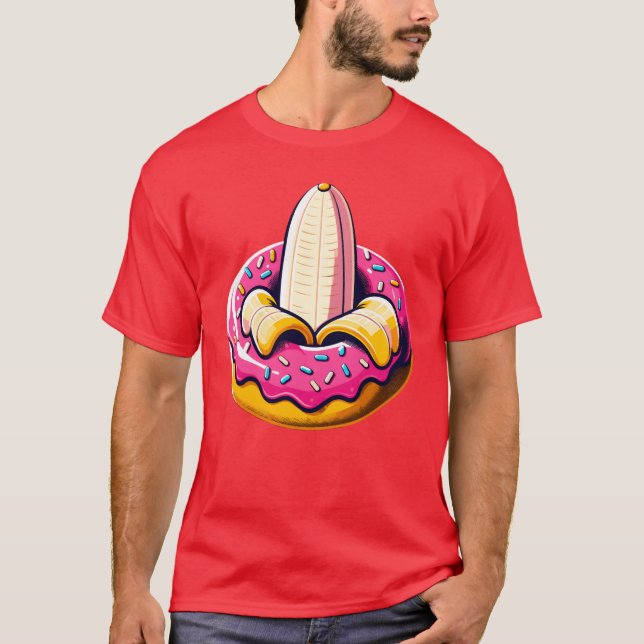 Camiseta Funny Banana Insert Sprinkle Donut Food Adult fami (Frente)