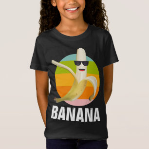 Camiseta Funny Banana Vestindo óculos escuros Fruta retrô