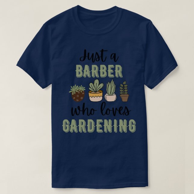Camiseta Funny Barber Plant Lover (Frente do Design)