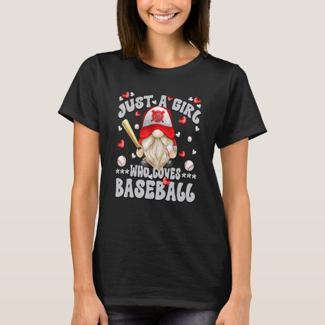 Camiseta Funny Baseball Gnome Dad For Just A Girl Who Loves (Frente)