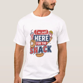 Camiseta Funny Baseball Shirt I'm Just Here For The Snack
