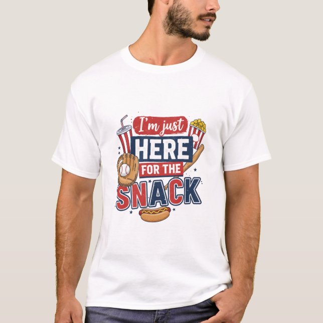 Camiseta Funny Baseball Shirt I'm Just Here For The Snack (Frente)