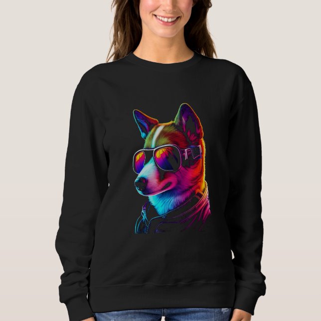 Camiseta Funny BasenjiDog owner Vaporwave Notorious DJ (Frente)