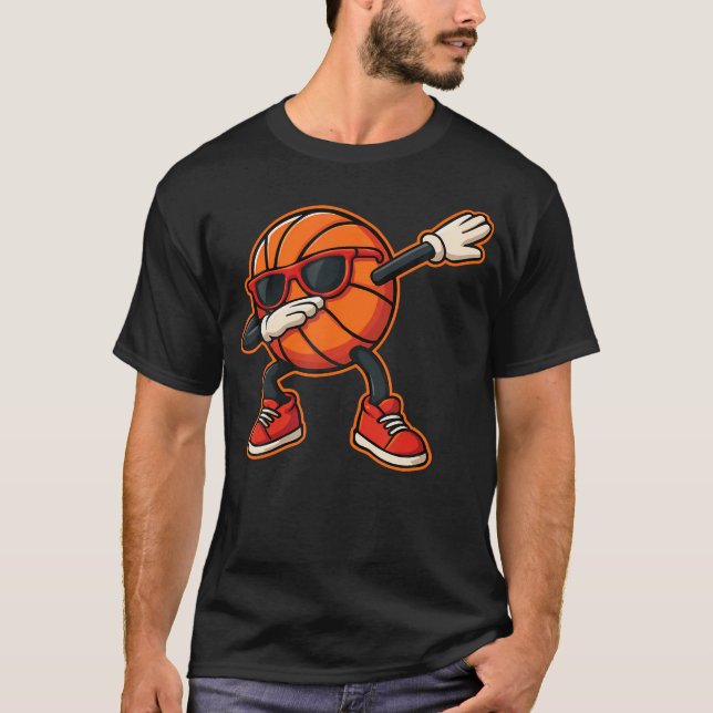 Camiseta Funny Basketball Art For Men Dabbing Basketball Su (Frente)