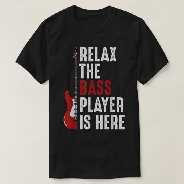 Camiseta Funny Bass Player Musician Design (Frente do Design)