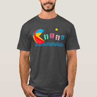 Camiseta Funny Beach Ball Chinelos Nadando Vacati Verão