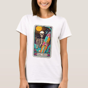 Camiseta Funny Beach Peace Skeleton Tarot