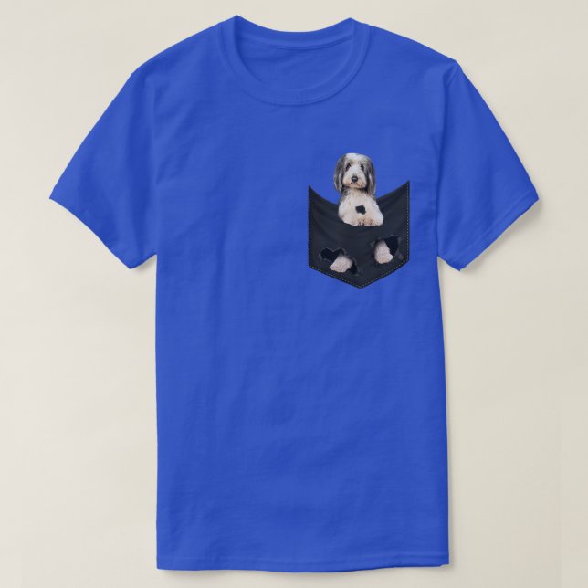 Camiseta Funny Bearded Collie in Your Pocket for Bearded Co (Frente do Design)