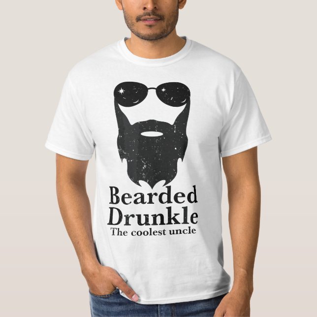 Camiseta Funny Bearded Drunkle Drunk Uncle Drinking Gift (Frente)