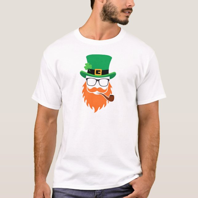 Camiseta Funny Bearded Leprechaun St Patricks Day (Frente)