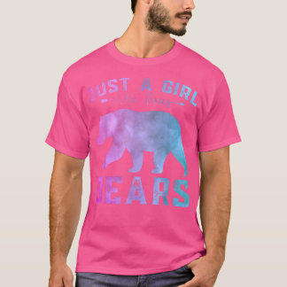 Camiseta Funny Bears Lover Girls Just a Girl Who Loves Bear