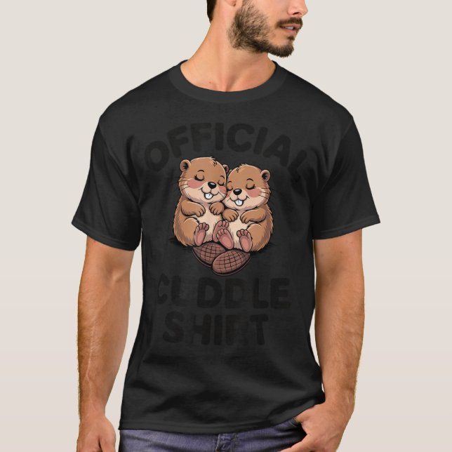 Camiseta Funny Beavers Hugging Cuddle  (Frente)